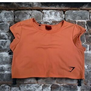 Gymshark Pink Crop‎ Top Short Sleeve Logo Tee Women’s Size S